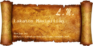 Lakatos Maximilián névjegykártya